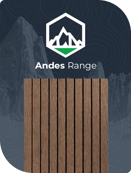 Andes-serie composiet vlonderplanken met diepe houtstructuur voor terras of tuin